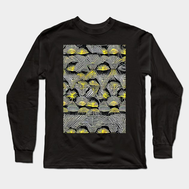 African Print Pattern Long Sleeve T-Shirt by Prilidiarts